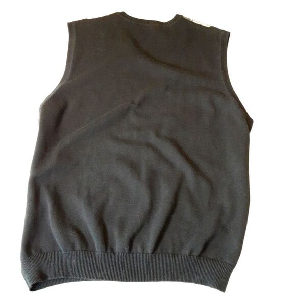 Van Heusen Argyle Sweater Vest Black Gray V-Neck‎  Classic Retro Size L - Picture 5 of 7